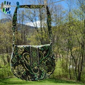 Vera Bradley Saddle Up Rhythm & Blues Green/Blue/Yellow Crossbody EUC RETIRED